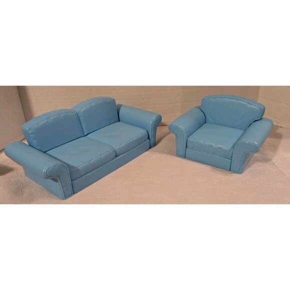 Y2K Barbie Furniture Couch Chair Sofa Blue Living In Style Room Set Plastic 2002 - Picture 14 of 14